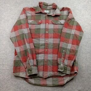 Arborwear Shirt Mens Large Red Green Plaid Flannel Button Front Cotton Workwear